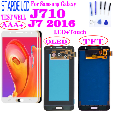 ЖК-дисплей Super Amoled для SAMSUNG Galaxy J7 2016 J710, сенсорный экран для J7 2016 J710F 5,5 '', ЖК-дисплей ► Фото 1/6