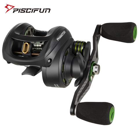 Piscifun Phantom углеродного Волокно Сверхлегкий 162 г Baitcasting катушка двойной тормоза 7.7 кг Макс Перетащите 7.0: 1 пресноводные Рыбалка катушка ► Фото 1/6