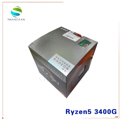 Новый AMD Ryzen 5 3400G R5 3400G 3,7 ГГц четырехъядерный Восьмиядерный процессор 65 Вт Процессор YD3400C5M4MFH сокет AM4 с охлаждающим вентилятором ► Фото 1/6