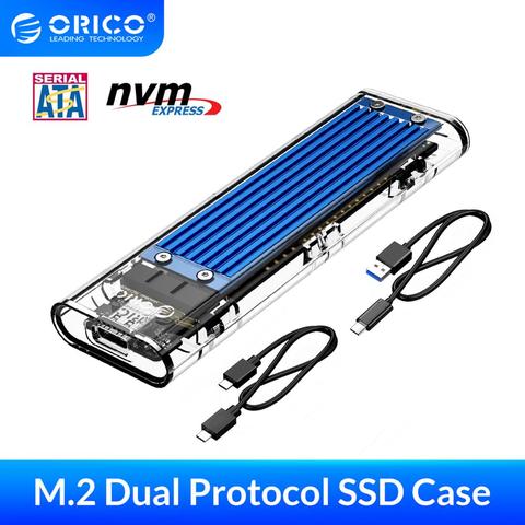 ORICO двойной протокол SSD корпус USB C M.2 NVME PCIe NGFF USB3.1 GEN2 10 Гбит/с M2 SSD чехол до 2 ТБ для 2230/2242 SSD ► Фото 1/6