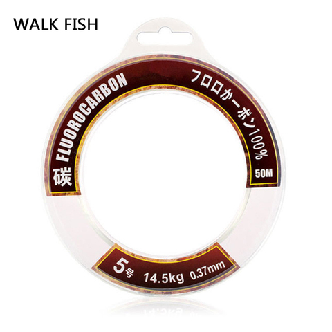 Walk Fish 50 м, 100 м, 100% истинная фторуглеродная рыболовная леска, однонитевая углеродная леска для поводка, шнур для ловли нахлыстом из углеродно... ► Фото 1/6