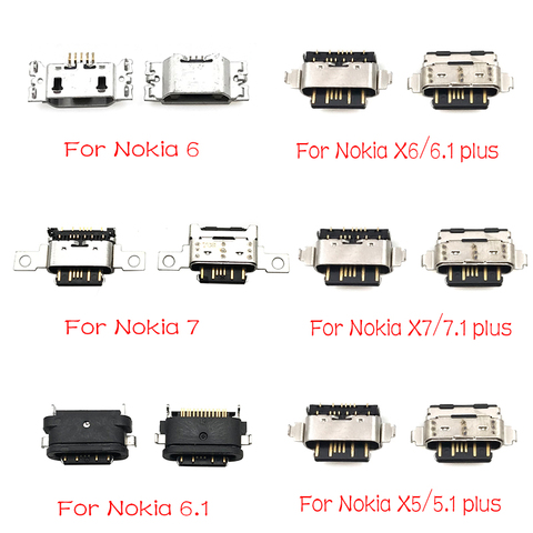 5 шт./лот для Nokia 3 6 7 Plus 8 6,1 7,1 5,1 Plus X5 X6 X7 Micro Usb коннектор для зарядного порта Jack ► Фото 1/2