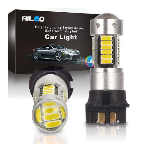 Светодиодные лампочки AILEO Amber White PW24W PWY24W CANBUS 30 SMD для Audi, BMW, VW, Volvo, Mercedes-Benz, Skoda, Peugeot MINI, дневные ходовые огни ► Фото 1/6