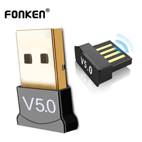 FONKEN Мини Bluetooth адаптер V5.0 USB Dongle BT 5,0 Aux беспроводной Bluetooth адаптация ТВ-принтера клавиатуры ПК ► Фото 1/6