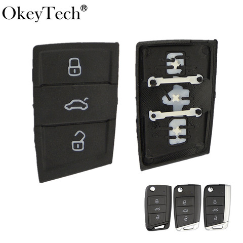 Okeytech 3 кнопки дистанционного резиновый брелок для ключей площадку для VW Golf 7, 4, 5, Mk4 6 для Skoda Octavia для Seat Leon Ibiza Altea брелок для ключей ► Фото 1/6
