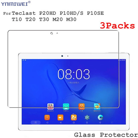 3 упаковки стеклянных пленок для Teclast P20hd протектор экрана для планшета Teclast P10hd P10s PM20 M30 T30 T10 T20 X10H T8 Стекло протектор ► Фото 1/6