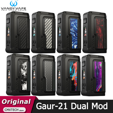 Оригинальная электронная сигарета Vandy Vape Gaur-21 Mod 200 Вт, электронная сигарета, вейп Vandyvape, водонепроницаемый двойной мод Gaur 21 21700, боксмод TC, испаритель ► Фото 1/6