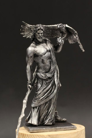 1:24 Масштаб оловянный Металл древнегреческая мифология крепление Olympus God Zeus статическая Изысканная 75 мм Статуэтка фигурка коллекция моделей ► Фото 1/1