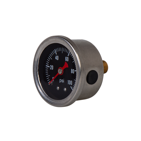Манометр манометр для масла 0-100 psi, универсальный манометр для масла 1/8 NPT, манометр для топлива, заполненный жидкостью, полированный чехол ► Фото 1/6