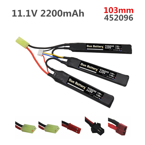 1 шт. 3S водяной пистолет Lipo батарея Разъемное соединение 1,1 V 2200mAh 40C 452096 для страйкбола BB Воздушный пистолет электрические игрушки RC запчасти ► Фото 1/1