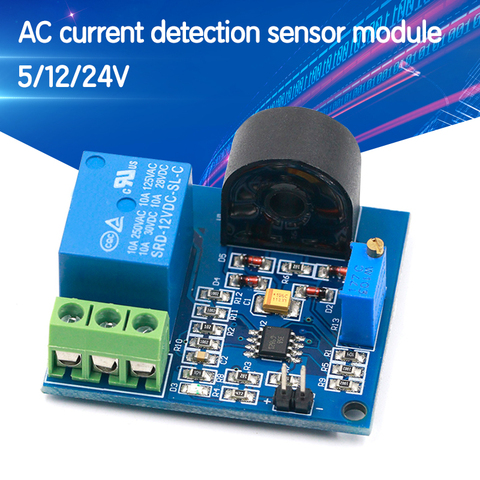 Модуль датчика обнаружения переменного тока 5 В, 12 В, 24 В, модуль защиты реле 5 А, защита от перегрузки по току, выход переключателя ► Фото 1/6