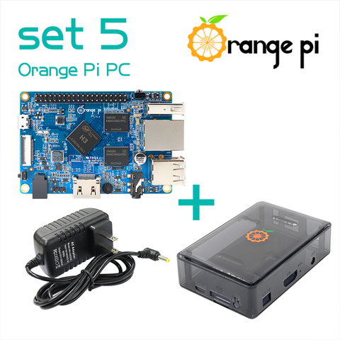 ПК Orange Pi + черный чехол из АБС-пластика + блок питания, Поддержка Android, Ubuntu, изображение Debian с открытым исходным кодом, мини-компьютер с одной платой ► Фото 1/5