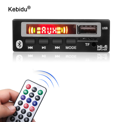 Kebidu Bluetooth 5,0 цветной экран MP3 WMA WAV декодер плата 5 в 12 В беспроводной аудио модуль USB TF FM радио аксессуары для автомобиля ► Фото 1/6