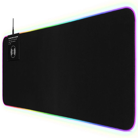 RGB игровой коврик для мыши, большой коврик для мыши со светодиодной подсветкой, компьютерный коврик для мыши, беспроводное зарядное устройс... ► Фото 1/6