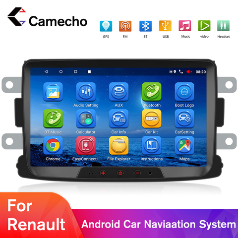 Автомобильный мультимедийный плеер Camecho, 2din, Android 8.1'', GPS, для Renault Sandero LOGAN II Duster Dacia DOKKER ► Фото 1/6