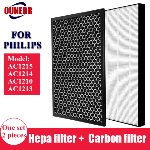 Сменный очиститель воздуха фильтр FY1410 /FY1413 комплект для Philips AC1215 AC1214 AC1210 AC1213 HEPA фильтр и фильтр с активированным углем filte ► Фото 1/5