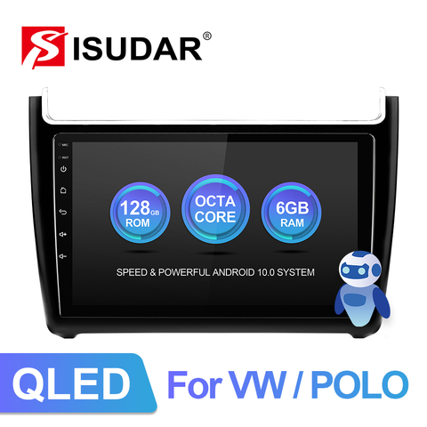 Автомагнитола ISUDAR V72 QLED Android 10 для VW/Volkswagen/POLO Sedan 2009-2017, Автомобильная Мультимедийная система ОЗУ 6 ГБ, 4G, камера DSP carplay no 2din ► Фото 1/6