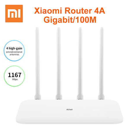 Подлинный Xiaomi Mi роутер 4A Gigabit Edition 100 м 1000 2,4 ГГц Wi-Fi 5 ГГц ROM 16 Мб DDR3 64MB 128MB 4 антенны APP управление ► Фото 1/6