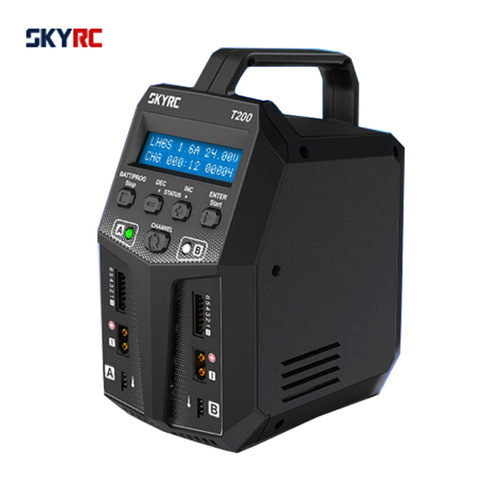 Балансирующее зарядное устройство SKYRC T200 12A 100 Вт, двойная штепсельная вилка XT60 10 Вт, зарядное устройство для LiHV LiPo Li-Ion LiFe NiMH NiCD Pb, батарея AGM с ... ► Фото 1/6