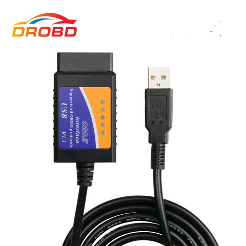 Автомобильный считыватель кодов OBD/OBDII OBD2 сканер ELM327 USB автомобильный диагностический инструмент интерфейс версия V1.5 для кода неисправности двигателя ► Фото 1/6