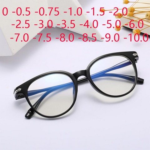Очки для близорукости для мужчин и женщин, очки с круглыми прозрачными полимерными линзами, оптические очки с диоптриями-0,5,-1,0,-1,5,-2,0,-2,5,-3,0,-6,0,-7,0,-8,0 ► Фото 1/6