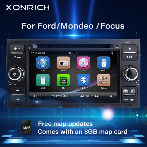 2 din автомобильное радио мультимедиа для Ford Focus 2 3 mk2 Mondeo 4 Kuga Fiesta Transit Connect S-MAXC-MAX стерео аудио GPS навигация ► Фото 1/5