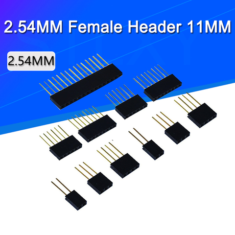 10 шт. 1x2/3/4/6/8/10/15 Pin 2,54 мм штабелируемые длинные ножки Femal Header для Arduino Shield Stlxy ► Фото 1/5