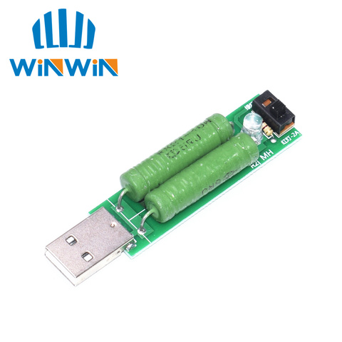 USB мини-разгрузочный резистор 2а/1А с переключателем 1А зеленый светодиод, 2А красный светодиодный usb-порт мини-разгрузочная нагрузка ► Фото 1/1