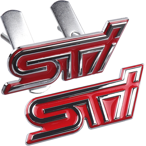 Металлический 3d-стайлинг автомобиля STI наклейка для передней решетки радиатора головная часть автомобиля бейж с эмблемой Grill для Subaru XV Legacy ... ► Фото 1/6