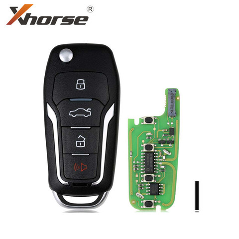Xhorse XEFO01EN Супер дистанционного ключа для Форда (полиуретан) с откидной 4 кнопки встроенный супер чип-диод 5 шт./лот ► Фото 1/6