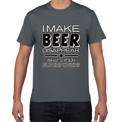Забавная футболка с надписью «I Make Beer исчезает», Мужская Уличная футболка с надписью What's Your Superpower, Мужская хлопковая футболка в стиле Харадз... ► Фото 1/6
