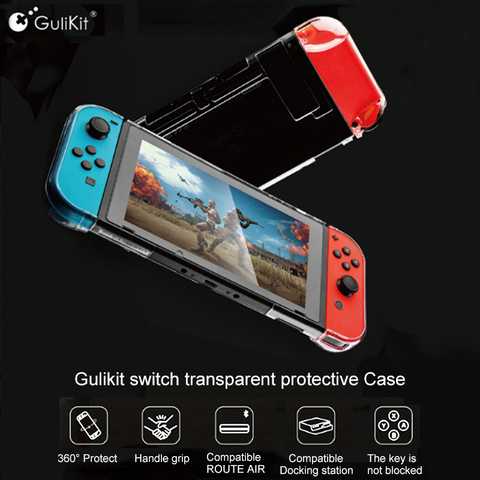 Прозрачный прозрачный чехол Gulikit NS17 для Nintendo Switch Lite NS Switch 360, защитный чехол, совместимый с маршрутизацией AIR Dock ► Фото 1/6