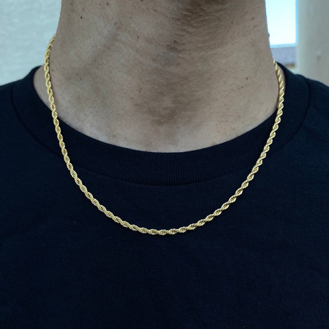 2022 модное мужское ожерелье с цепочкой шириной 3 мм из нержавеющей стали ► Фото 1/6