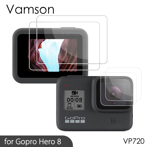 Защитный экран Vamson для GoPro Hero 8 Black, аксессуары, защитная пленка, закаленное стекло для экшн-камеры Go Pro Hero8 VP720 ► Фото 1/6
