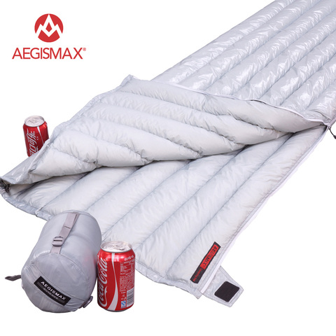 Сверхлегкий дорожный спальный мешок AEGISMAX E с гусиным пухом 95%, тип конверта FP800, портативный уличный спальный мешок для кемпинга 43 ℉ ~ 52 ℉ ► Фото 1/6
