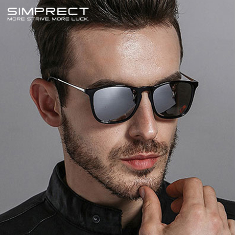 SIMPRECT бренд поляризационные очки солнцезащитные мужские UV400 антибликовые очки солнцезащитные женские винтажные квадратные Высокое качество очки для вождения ► Фото 1/6