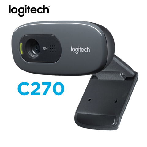 Веб-камера Logitech C270/C270i/C310/OEM, оригинальная HD-камера 720p HD со встроенным микрофоном, usb 2,0, веб-камера с бесплатным приводом для ПК-чатов ► Фото 1/6
