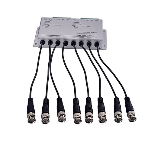 Пассивный приемопередатчик ESCAM 8CH HD CVI/TVI/AHD, 8-канальный адаптер для видеобалона, передатчик BNC в UTP Cat5/5e/6 кабель 720P 1080P ► Фото 1/3