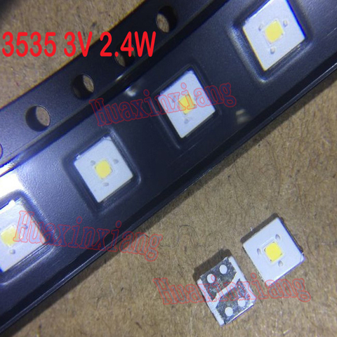 100 шт./лот Люмен SMD LED 2,4 Вт 3535 3V холодный белый 153LM высокое Мощность для ТВ Подсветка Применение ► Фото 1/2