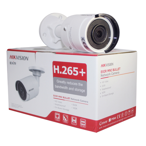 IP-камера hikvision, обновленная, 4 МП, стандартная (замена товара), H.265, WDR, PoE, цилиндрическая сетевая камера видеонаблюдения ► Фото 1/4