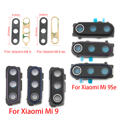 Стеклянная крышка для объектива задней камеры с держателем рамы с наклейкой запасные части для Xiaomi Mi9 Mi 9 Se ► Фото 1/2