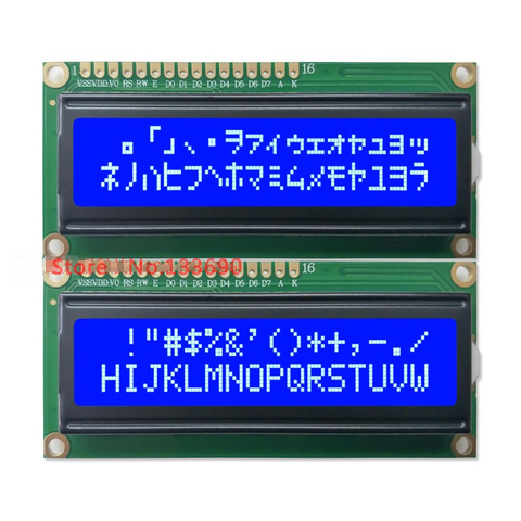 2шт 1602 16x2 персонажа ЖК-дисплей модуль HD44780 контроллер синий цвет led blacklight ► Фото 1/1
