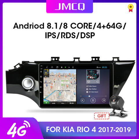 Мультимедийная магнитола JMCQ для KIA RIO, стерео-система на Android 10,1, с GPS, видеоплеером, 9,0 дюйма, DSP, для KIA RIO 4, 2016, 2017, 2022, 2022, типоразмер 2DIN ► Фото 1/6