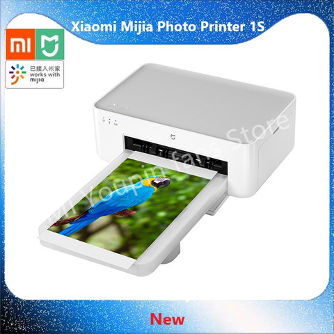 Фотопринтер Xiaomi Mi Mijia 1S, высокое разрешение, цветная сублимация, 6/3 дюйма, фотобумага, портативный смарт-принтер с дистанционным управлением через приложение ► Фото 1/6