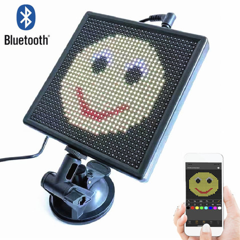 12 В P4 32x32 RGB Bluetooth светодиодный дисплей Плата заднего окна программируемый GIF smile светодиодный бортовой экран светодиодный светильник ► Фото 1/6