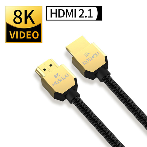 Кабель MOSHOU 8K 60Hz 4K 120Hz HDMI 2,1, 48 Гбит/с ARC HDR 3D Hi-Fi, сверхтонкий видеошнур для коммутатора lite PS4 ► Фото 1/6