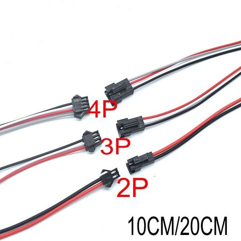 1-50 пар JST SM светодиодный разъем 2pin / 3pin / 4pin мужского и женского пола, комплект на возраст 2, 3, 4, штифтов проволочный кабель Соединительный разъем для светодиодный полосы ► Фото 1/6