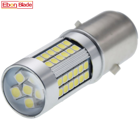 Белый Мотоцикл H6 головной светильник 6V 12V BA20D H4 биксенон луч 3030 66SMD светодиодный Мопед Скутер ATV лампы P15D P45T светильник ► Фото 1/6