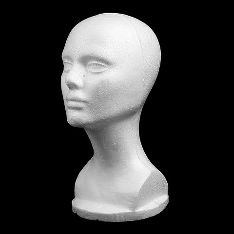 12 ''женский манекен из пенопласта модель манекен-голова парик очки магазин окно дисплей стенд-белый ► Фото 1/6