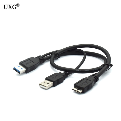 Кабель-переходник с USB 3,0 «папа» на Micro USB 3 с дополнительным питанием usb «папа» на Micro USB B «папа», кабель-переходник для жесткого диска ► Фото 1/6